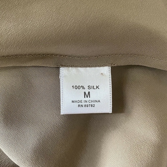 Josie Natori Amalia Tank Cowl Neck 100% Silk M Mocha Tank Top - Picture 3 of 4